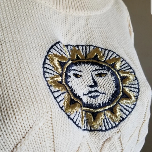 Rare Vintage Louis Feraud silk wool sun sweater medium - Picture 7 of 13